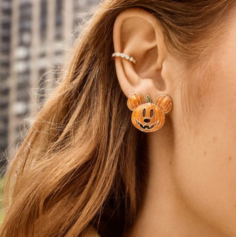 NEW BaubleBar Disney Mickey Mouse Pumpkin Stud Earrings